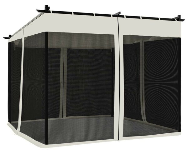 VidaXL Pavilon - Acél - 3x3m - Krémszínű