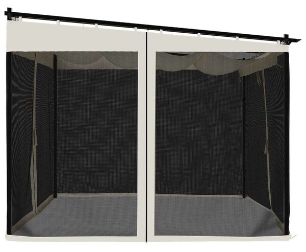 VidaXL Pavilon - Acél - 3x3m - Krémszínű