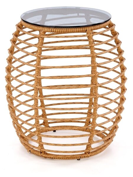 Barrel kerti asztal, rattan