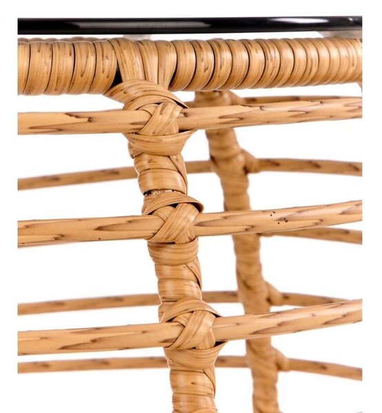 Barrel kerti asztal, rattan
