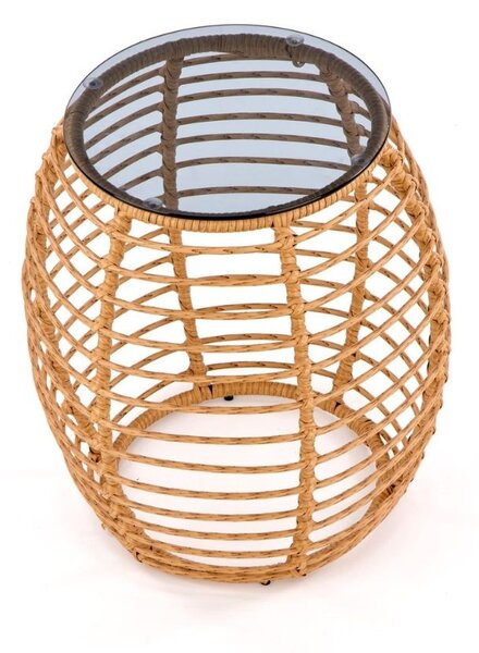 Barrel kerti asztal, rattan