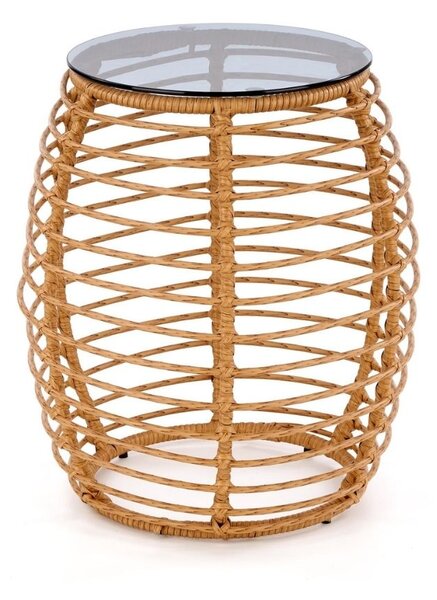 Barrel kerti asztal, rattan
