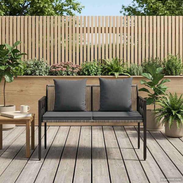 Kültéri padok 2 -Seater 116 x 56 x 75 cm polirattan