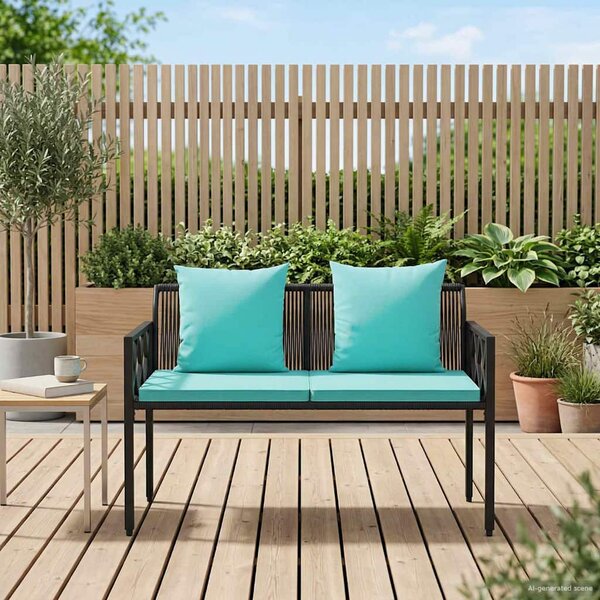 Kültéri padok 2 -Seater 116 x 56 x 75 cm polirattan