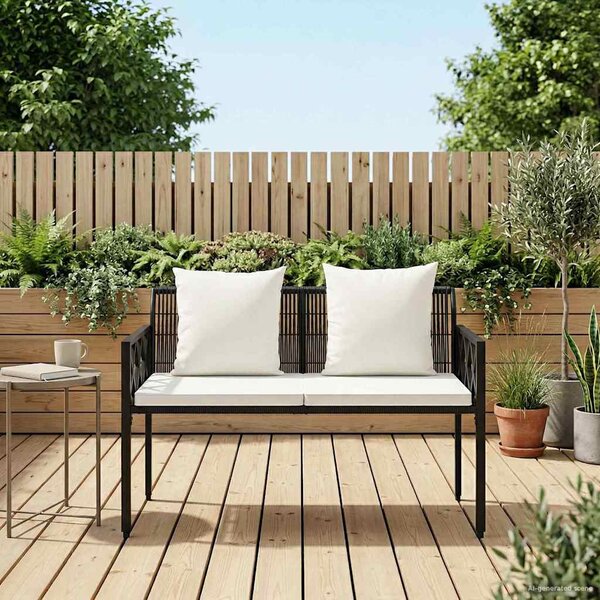 Kültéri padok 2 -Seater 116 x 56 x 75 cm polirattan