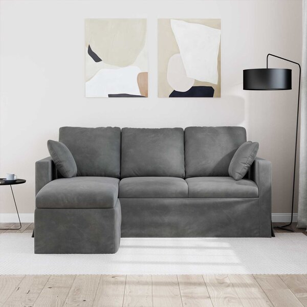 Kanapé Sötétszürke 178 x 134 x 80 cm Bársony