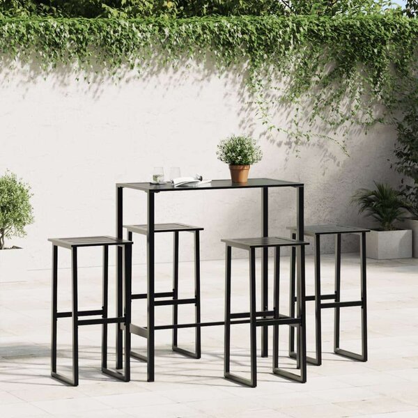 VidaXL 4 db fekete porszórt acél bárszék 38 x 38 x 80 cm