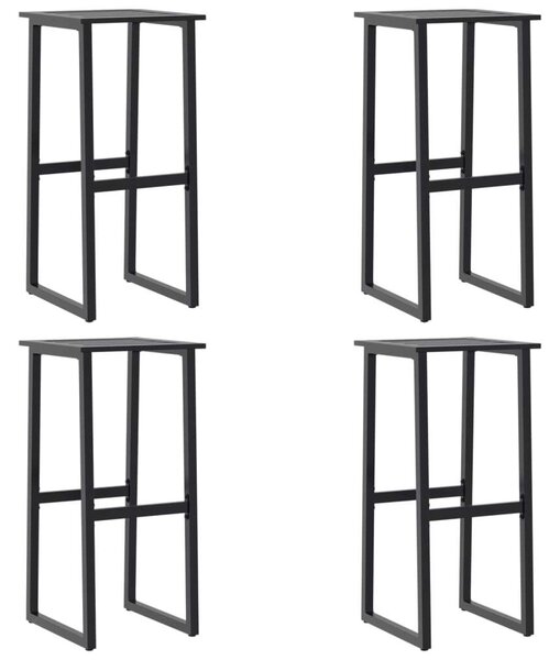 VidaXL 4 db fekete porszórt acél bárszék 38 x 38 x 80 cm