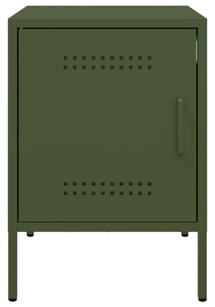VidaXL Fém Éjjeliszekrény Szett - 2 db - Olívazöld - 36x39x50,5cm