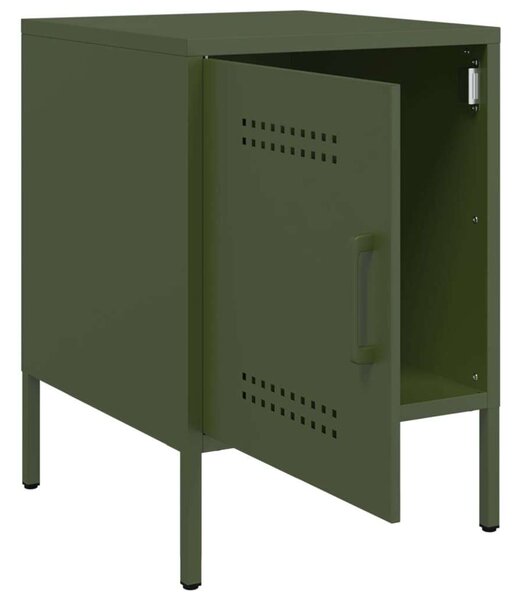 VidaXL Fém Éjjeliszekrény Szett - 2 db - Olívazöld - 36x39x50,5cm