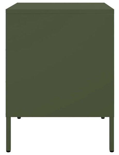 VidaXL Fém Éjjeliszekrény Szett - 2 db - Olívazöld - 36x39x50,5cm