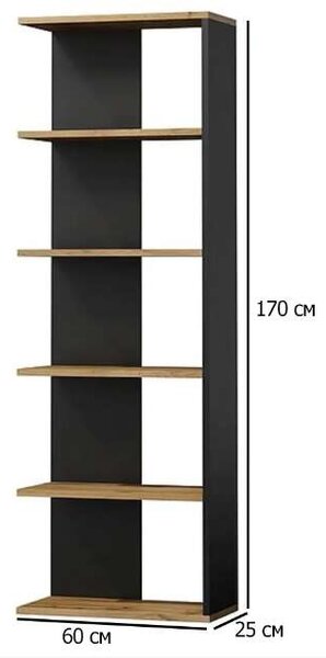 Polcrendszer CORNER wotan tölgy+fekete 170x60 cm
