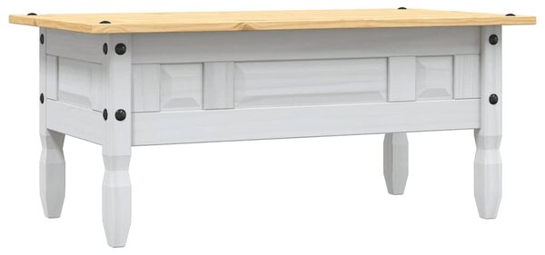 Fehér Corona-stílusú mexikói fenyő dohányzóasztal 100x55x44 cm
