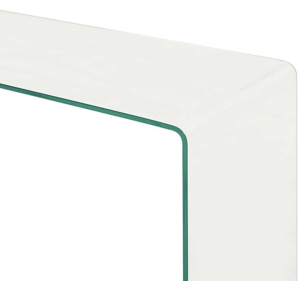 Kétrészes edzett üveg dohányzóasztal 90x30x20/110x30x40 cm