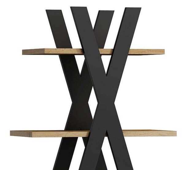 TIPI Polcrendszer - Wotan Tölgy/Fekete - 136x80 cm