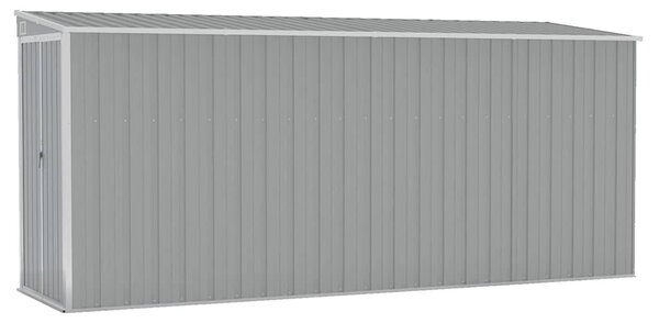 Szürke acél falhoz erősíthető kerti fészer 118 x 382 x 178 cm