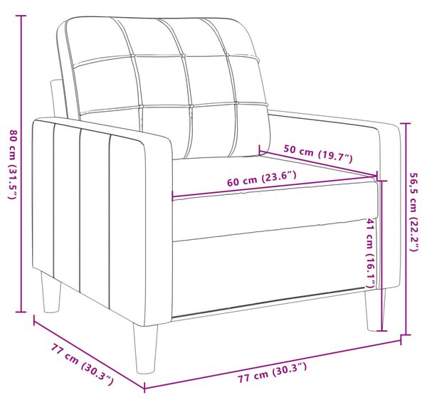VidaXL sárga bársony kanapéfotel 60 cm