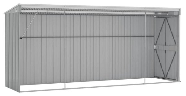 Szürke acél falhoz erősíthető kerti fészer 118 x 382 x 178 cm