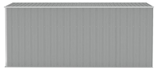 Szürke acél falhoz erősíthető kerti fészer 118 x 382 x 178 cm