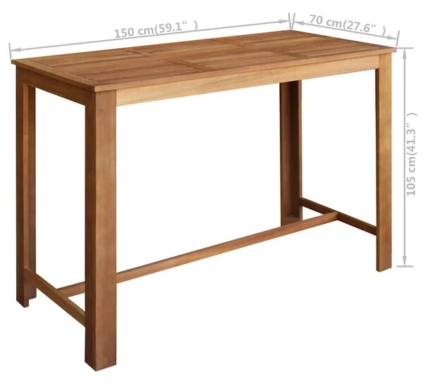 Tömör akácfa bárasztal 150 x 70 x 105 cm