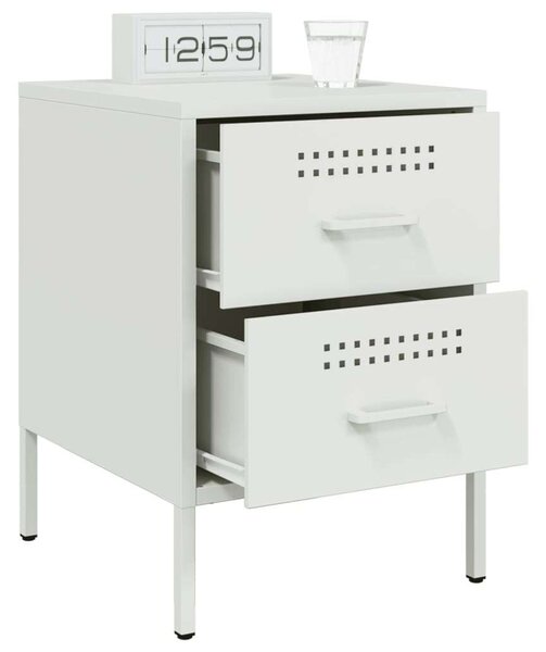 VidaXL Acél Éjjeliszekrény - 2 db - Fehér - 36x39x50,5 cm
