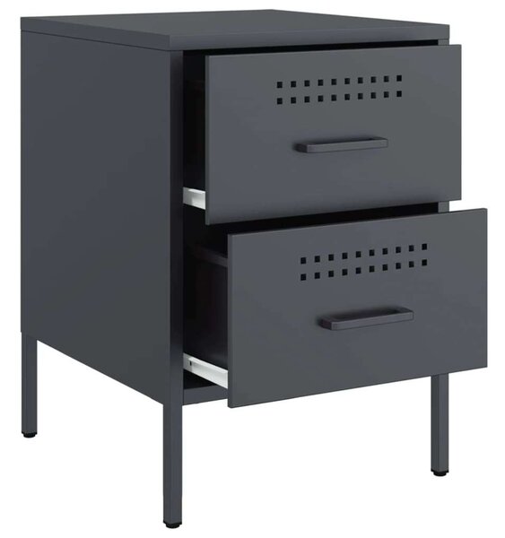 VidaXL Fém Éjjeliszekrény Szett - 2 db - Antracit Szürke - 36x39x50,5cm