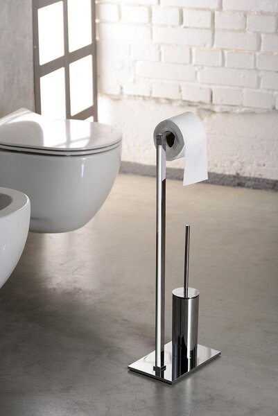 Gedy Gedy, Állvány wc papír tartóval és WC kefével, négyzet, króm, 783213