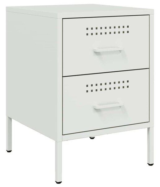 VidaXL Acél Éjjeliszekrény - 2 db - Fehér - 36x39x50,5 cm