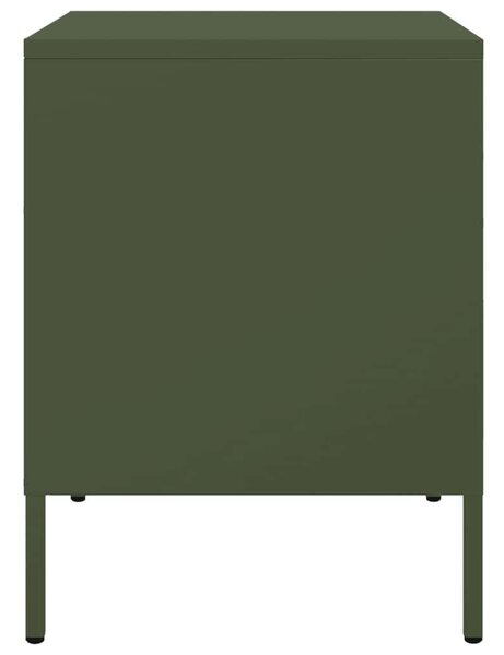 VidaXL Fém Éjjeliszekrény - 2 db - Olívazöld - 36x39x50,5 cm