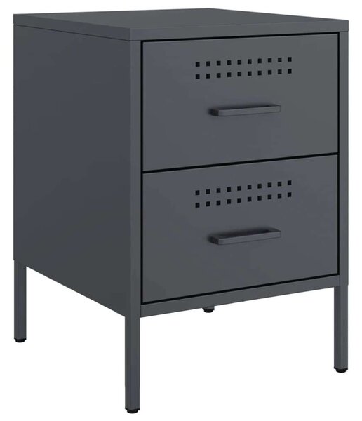 VidaXL Fém Éjjeliszekrény Szett - 2 db - Antracit Szürke - 36x39x50,5cm