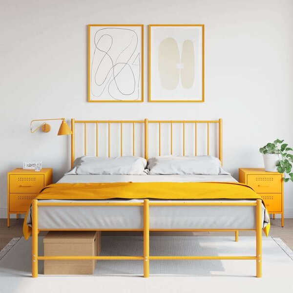 VidaXL Fém Éjjeliszekrény - 2 db - Mustársárga - 36x39x50,5cm