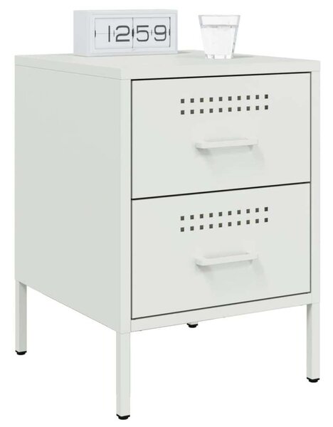 VidaXL Acél Éjjeliszekrény - 2 db - Fehér - 36x39x50,5 cm