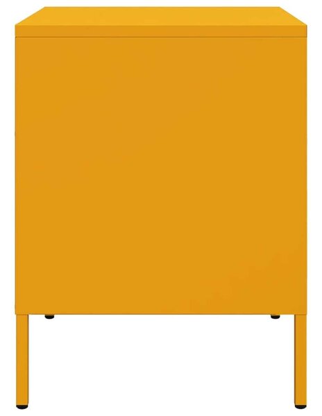 VidaXL Fém Éjjeliszekrény - 2 db - Mustársárga - 36x39x50,5cm