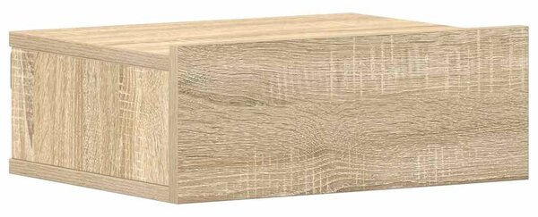 2 db sonoma tölgy szerelt fa függő éjjeliszekrény 40x30x15 cm