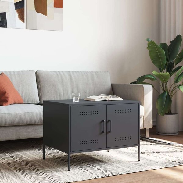 VidaXL antracit hidegen hengerelt acél dohányzóasztal 68x50x50,5 cm