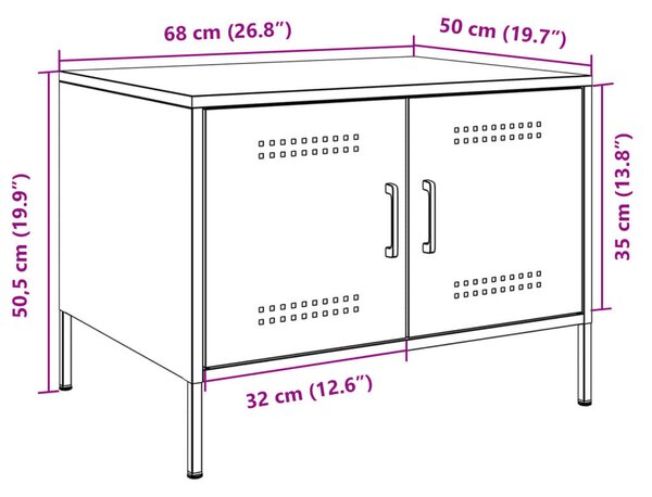 VidaXL antracit hidegen hengerelt acél dohányzóasztal 68x50x50,5 cm