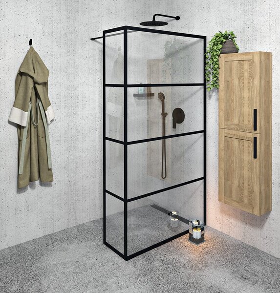 Gelco Gelco, CURE BLACK zuhanyparaván 700 mm, átlátszó üveg, CB70