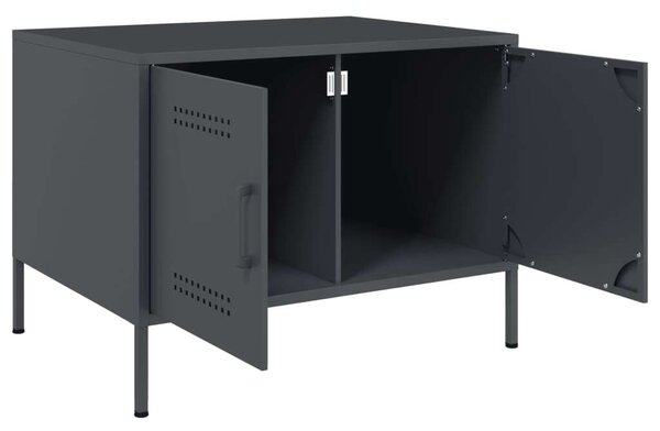 VidaXL antracit hidegen hengerelt acél dohányzóasztal 68x50x50,5 cm