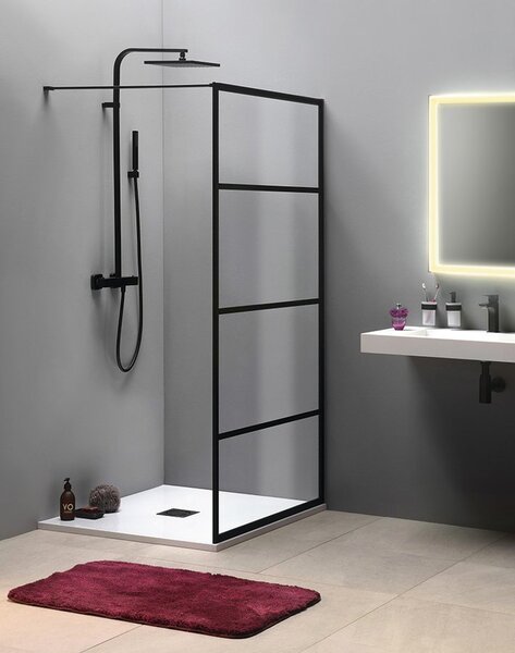Gelco Gelco, CURE BLACK zuhanyparaván 700 mm, átlátszó üveg, CB70