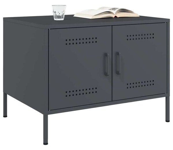VidaXL antracit hidegen hengerelt acél dohányzóasztal 68x50x50,5 cm