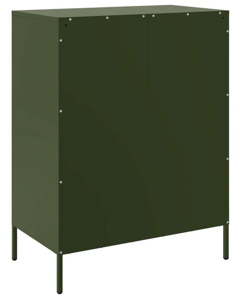 VidaXL Acélszekrény - 4 Fiókos - Olívazöld - 68x39x89 cm