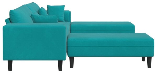 Kanapé 3 pcs Türkiz 250 x 188 x 76 cm Bársony