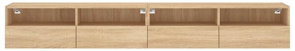 2 db sonoma tölgyszín szerelt fa fali TV-szekrény 100x30x30 cm