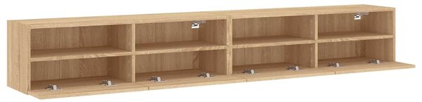 2 db sonoma tölgyszín szerelt fa fali TV-szekrény 100x30x30 cm