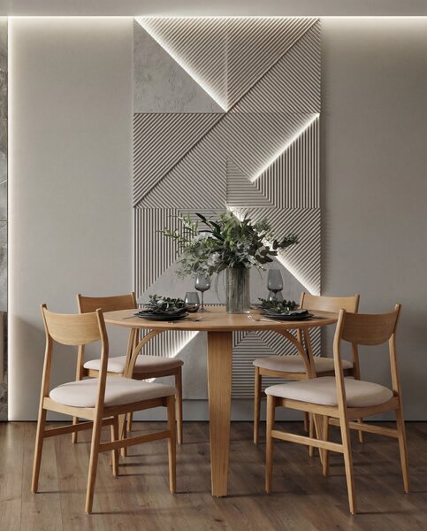 MAZZONI EXPORT BOLZANO 1200 Natúr Tölgy - KEREK FA ASZTAL KONYHÁBA ÉTKEZŐBE NAPPALIBA MODERN CLASSIC