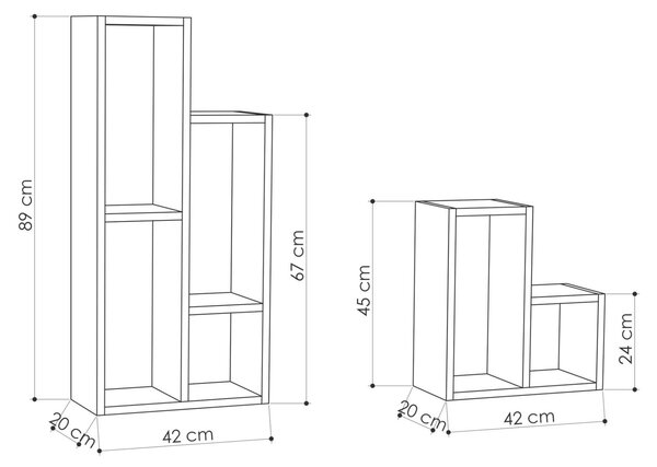 Sule tölgy könyvespolc 84 x 89 x 20 cm