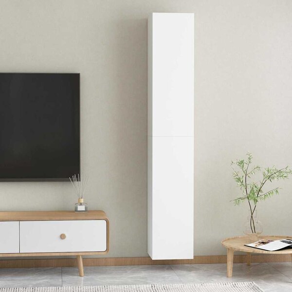 2 db fehér szerelt fa TV-szekrény 30,5 x 30 x 90 cm