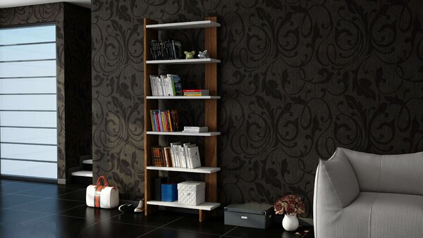 Order fehér-dió könyvespolc 46 x 170 x 21 cm