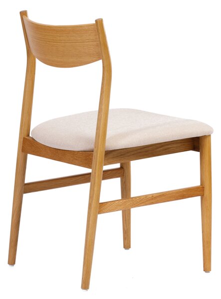MAZZONI EXPORT CAMELIA Világos Bézs/Natúr Tölgy váz - KÁRPITOZOTT FA SZÉK NAPPALIBA ÉTKEZŐBE KONYHÁBA MODERN CLASSIC