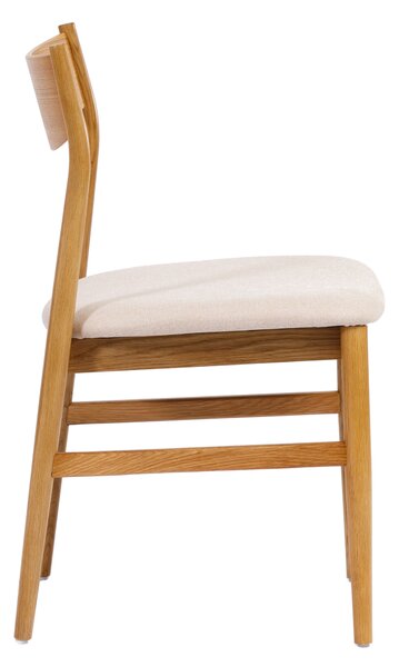 MAZZONI EXPORT CAMELIA Világos Bézs/Natúr Tölgy váz - KÁRPITOZOTT FA SZÉK NAPPALIBA ÉTKEZŐBE KONYHÁBA MODERN CLASSIC